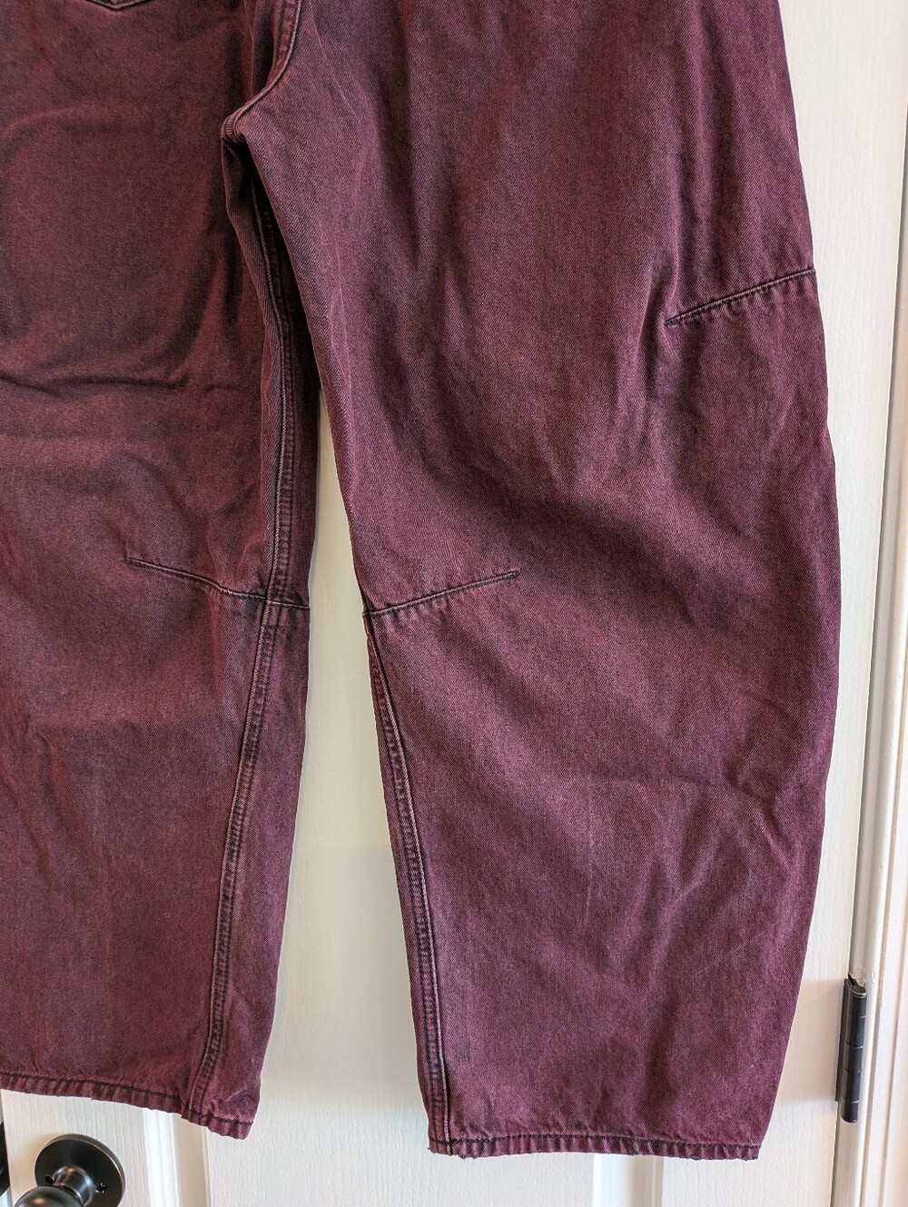 Rag & Bone Charlie High Rise Ankle Barrel Leg Jeans Burnt Burgundy Denim Size 27 - Picture 11 of 15